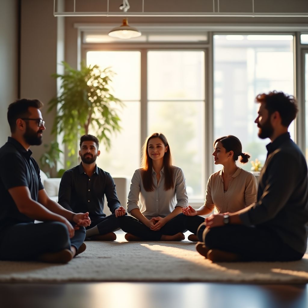 ZenVarlık ekibi meditasyon seansında